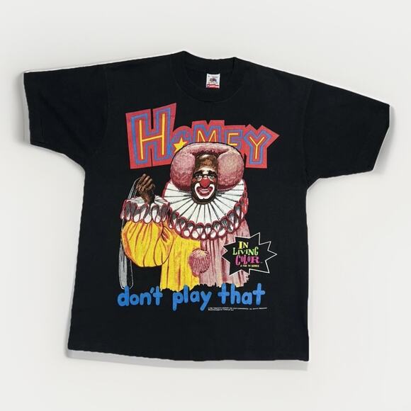 Fruit of the Loom Other - Vtg 1990 In Living Color Homey D Clown Shirt XL Fruit of the Loom Flag Tag USA